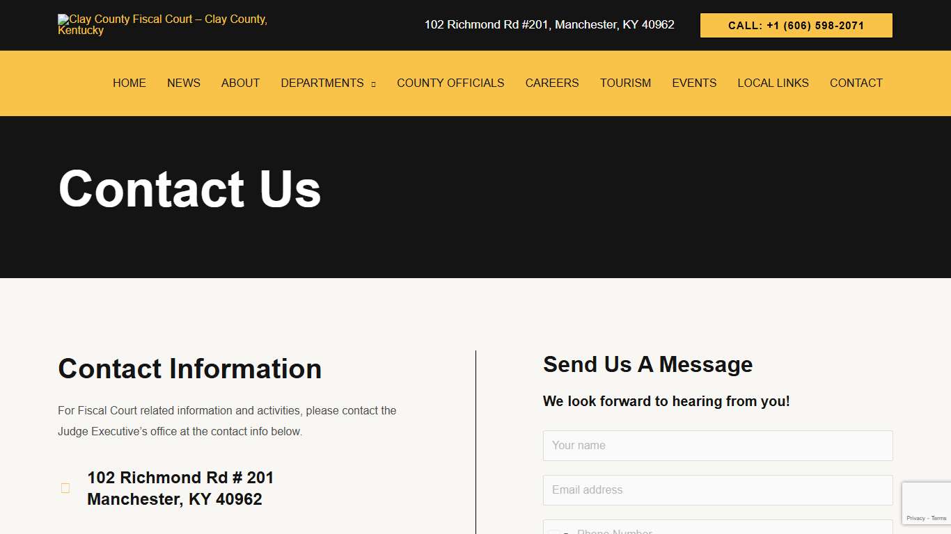Contact – Clay County Fiscal Court – Clay County, Kentucky